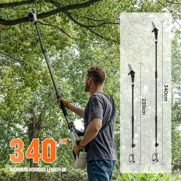 20V U20 2.5Ah Cordless Pole Saw - Image 4