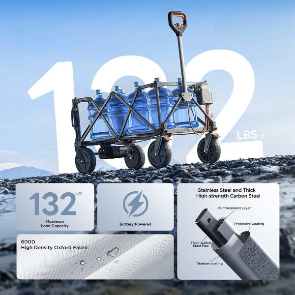 Litheli Electric Foldable Utility Camping Wagon with Power Bank(Tool Only) - Image 5